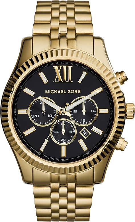 michael kors mk8286 men's lexington gold watch|Michael Kors chronograph watch.